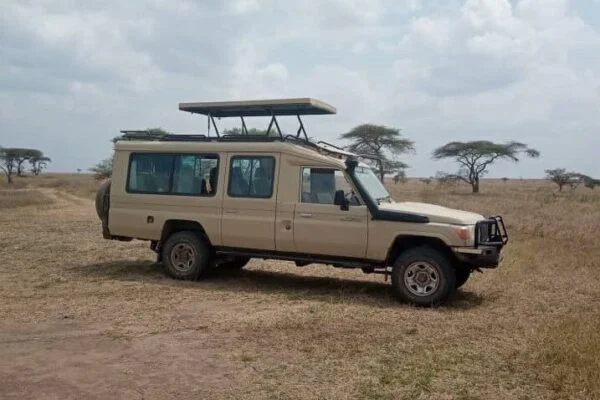 Safari vehicles for Akagera National Park tours